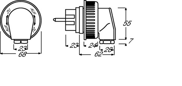 Вилка SCHUKO c байонетным зам. IP66 серия Busch-Duro 2000 WD ABB 2211-0-0092