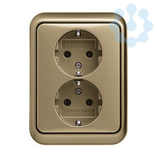 Розетка 2-м Schuko Alpha nea 16А 250В бронза ABB 2014-0-1056