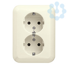 Розетка 2-м Schuko Alpha nea 16А 250В сл. кость ABB 2014-0-1346