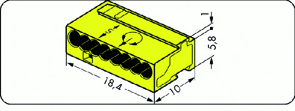 Клеммник MICRO 8х(0.6-0.8) жел. WAGO 243-508