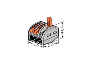 Клеммник 3х(0.08-4) WAGO 222-413