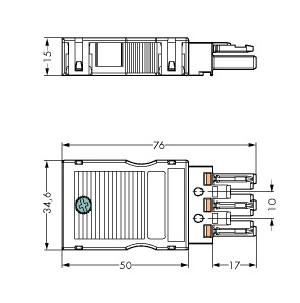 Гнездо с фиксирующей скобой 3-конт. WAGO 770-103