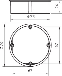 Кольцо выравнивающее скрыт. монтажа d70мм H24мм UV 70 PA 24 OBO 2003299