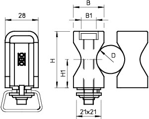 Скоба креп. винтовая 14-48мм 2054 14-48 LGR OBO 2255014