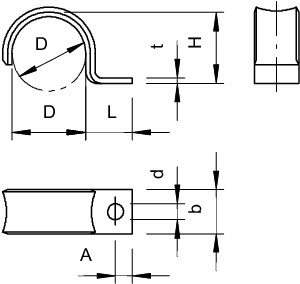 Скоба зажим. D14 с одной лапкой WN 7855 A 14 OBO 1043242