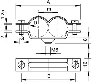 Скоба креп. дистанционная d13-20мм 705 D M6 OBO 1371207