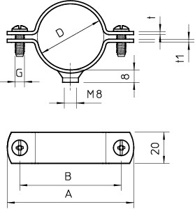 Скоба креп. дистанционная 1дюйм 2900WM8 33.5 FT OBO 1387065