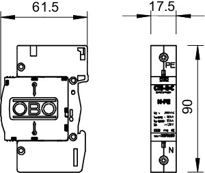 Устройство защиты от импульсных перенапр. УЗИП для силовых сетей 1 пол. (Класс I+II) C 25-B+C 1 OBO 5095606