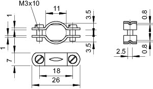 Скоба креп. для разгрузок от натяж. 11мм 7908 11 G OBO 1442015
