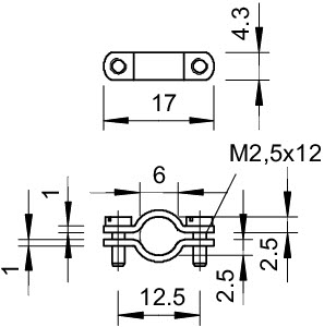 Скоба креп. для разгрузок от натяж. 6мм 7909 6 G OBO 1443011