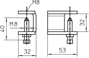 Фиксатор кабельного лотка лестничного типа 32х88х5KLL 32 VA4301 OBO 6221063