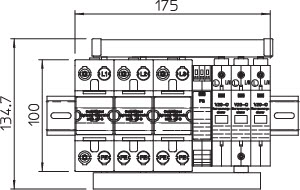Комплект УЗИП 3 пол. (Класс I+II) 255В PS3-VA TNC+FS OBO 5089775