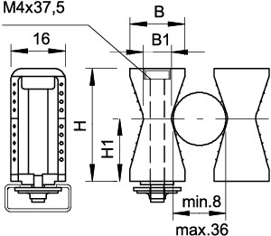 Скоба креп. винтовая 8-36мм 2051 8-36 LGR OBO 2254034