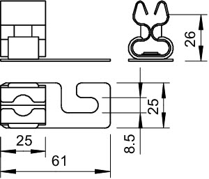 Держатель проволоки d8мм для шиф. череп. волн. кровли Тип:159 VA-V OBO 5217075