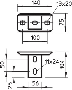 Кронштейн потолочный для профиля US 5 гор. цинк KUS 5 FT OBO 6348904