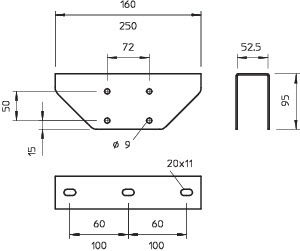 Траверса для профиля US 3 KU 5 16 FS OBO 6344380