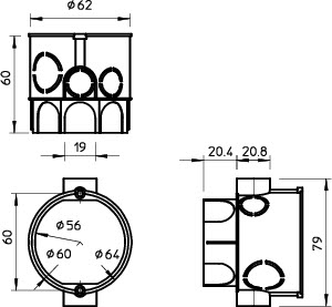 Коробка монтажная d60мм H60мм UG 60 VD OBO 2003019