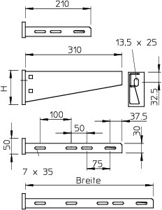 Кронштейн 410мм AW 55 41 VA4571 OBO 6418601