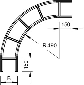 Угол для лестн. лотка горизонт. 90град. 400х60 LBI 90 440 FS OBO 6203043