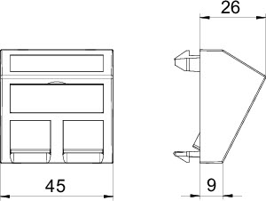 Корпус компьютерной розетки Modul 45 DTS-2RM RW1 OBO 6119298