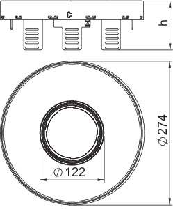 Рамка кассетная RKFRN2 ном. размер UZD3 R7 d275мм VS20 сталь OBO 7409446