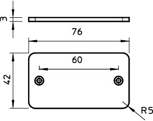Крышка коробки для настенньх свет. 76х42х3 UW AD OBO 2003218