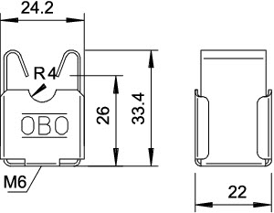 Держатель провода безвинт. d8мм проход d5 177 20 VA M6 OBO 5207339