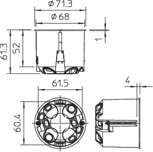Коробка монтажная для полых стен d68мм H61мм HV 60 OBO 2003442