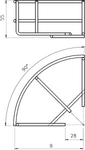 Секция угловая 90град. 55х400 GRB 90 540 FT OBO 6002242