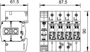 Устройство защиты от импульсных перенапр. УЗИП для силовых сетей 4 пол. (Класс I+II) 280В V25-B+C 4+AS280 OBO 5097193