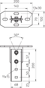 Комплект траверса регулируемая 200х68мм KI 8 VQP FT (уп.1шт) OBO 6348106