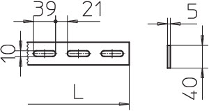 Профиль монтажный перфорир. 40х5х3000мм гор. оцинк. SLH 62 FT OBO 7103643