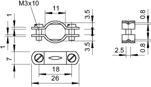 Скоба креп. для разгрузок от натяж. 11мм 7908 11 G OBO 1442015
