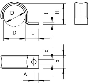 Скоба зажим. D14 с одной лапкой WN 7855 A 14 OBO 1043242