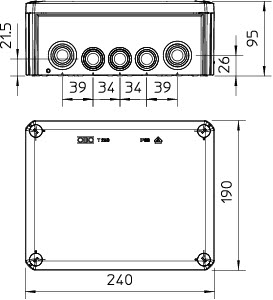 Коробка распр. 240х190х95 T 250 OBO 2007109