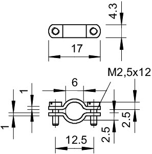 Скоба креп. для разгрузок от натяж. 6мм 7909 6 G OBO 1443011