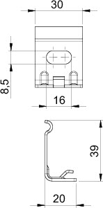 Держатель настенный 35х50 WH GRM35 VA4401 OBO 6016445