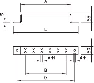 Скоба соединительная 1805 2 FT OBO 5016029