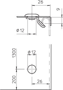 Фиксатор поворотный DRL 311 FT гор. оцинк. OBO 6065007