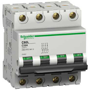 SCHNEIDER ELECTRIC INTERRUPTOR TERMOMAGNETICO C60 L 4X20A CUR. C