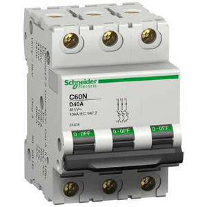 SCHNEIDER ELECTRIC INTERRUPTOR TERMOMAGNETICO C60 N 3X2A 6KA CUR. D