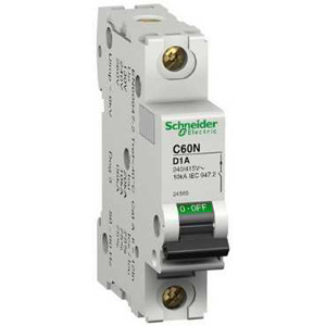 SCHNEIDER ELECTRIC INTERRUPTOR TERMOMAGNETICO C60 N 1X6A 6KA CUR. D