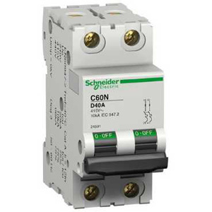 SCHNEIDER ELECTRIC INTERRUPTOR TERMOMAGNETICO C60 N 2X4A 6KA CUR. D