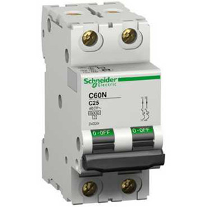 SCHNEIDER ELECTRIC INTERRUPTOR TERMOMAGNETICO C60 N 2X40A 6KA CUR. C