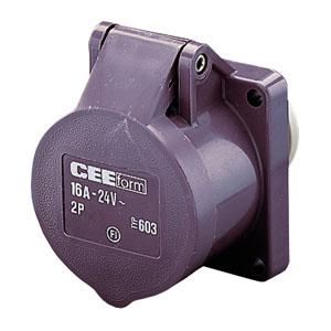 Розетка скрыт. уст. 16А 20-25В 2P IP44 прямая Mennekes 603