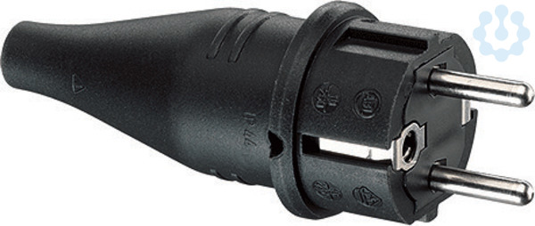 GUMMI STECKER 2-POLIG IP44 SCHWARZ 16A 