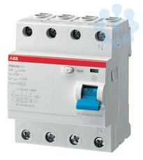 Выключатель дифференциального тока (УЗО) 4п 40А 100мА тип AC F204 ABB 2CSF204001R2400