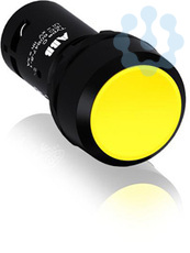Кнопка CP1-10Y-11 без фикс. 1НО+1HЗ (черн. декоративное кольцо) жел. ABB 1SFA619100R1073