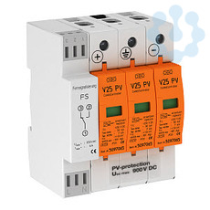 Устройство защиты от импульсных перенапр. УЗИП для фотогальванических сетей 3 пол. (Класс I+II)900В V25-B+C 3PHFS900 OBO 5097448
