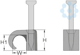Скоба с гвоздем для крепления кабелей круглого сечения 2-3 прозрачный (уп.100шт) HAUPA 262200